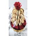 White Macaron with Red Roses Tower (Small)